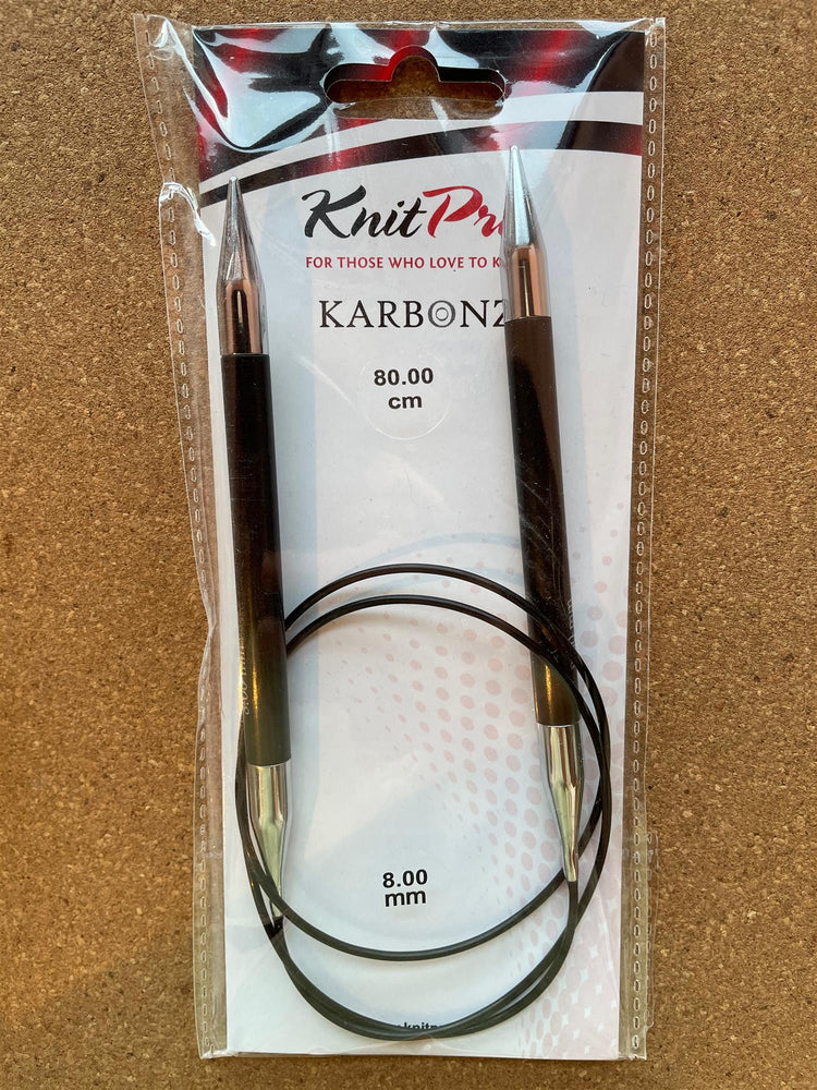 Karbonz Rundpinne 80 cm - 8 mm - KnitPro - Garntopia