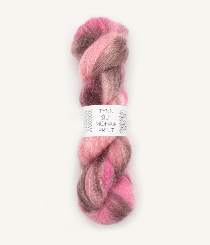 4700 Pink Berries -	Tynn Silk Mohair Print - Sandnes garn - Garntopia