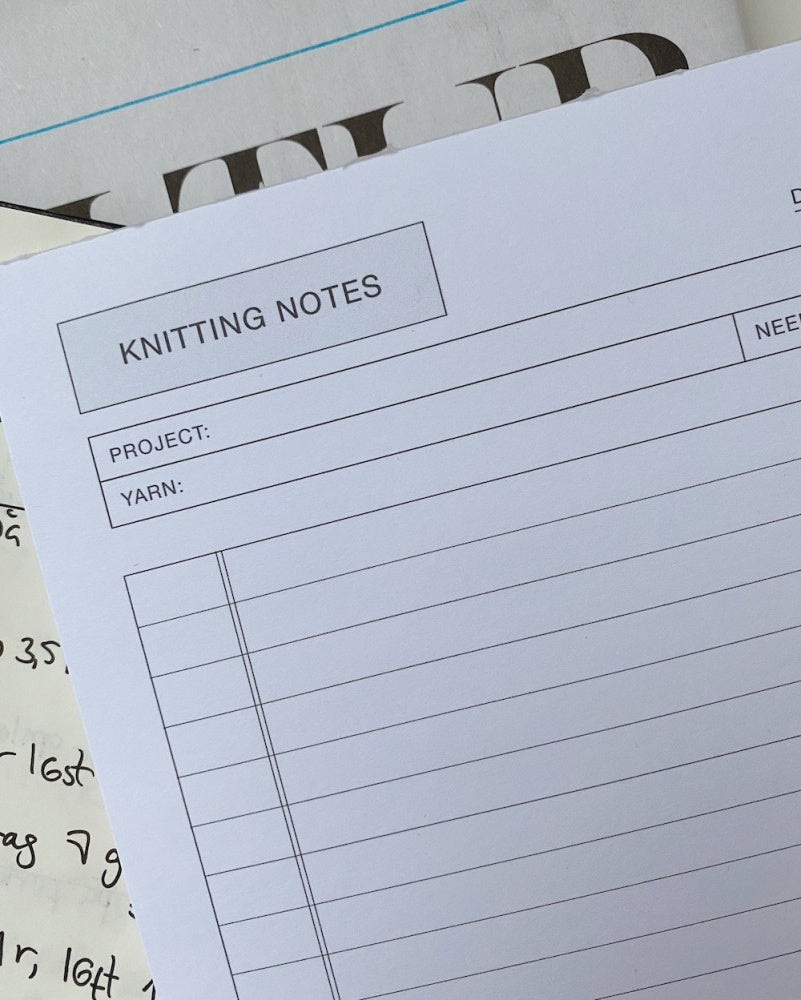 "Knitting Notes" - blokk A5 - PetiteKnit - Garntopia