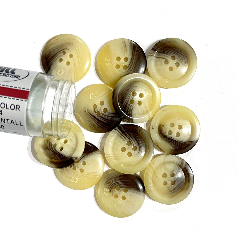 Tortoise knapper, beige - 25 mm - Ukjent - Garntopia
