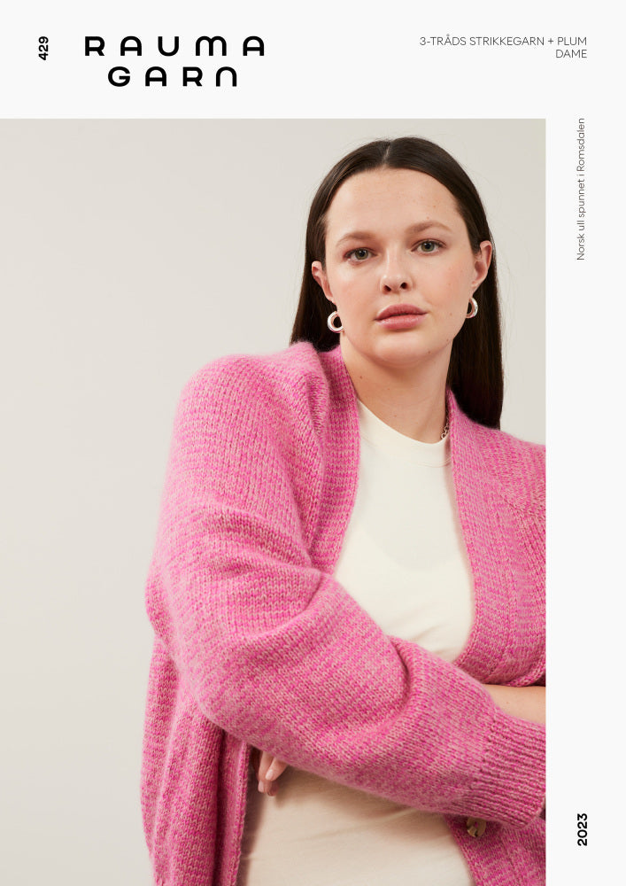 429 - 3-tråds strikkegarn og Plum, dame '23 - Rauma Garn - Garntopia
