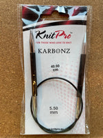 Karbonz Rundpinne 40 cm - 5,5 mm - KnitPro - Garntopia