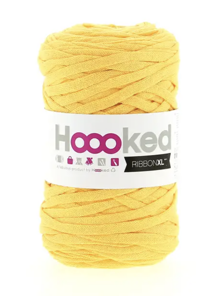 Lemon Yellow -	Ribbon XL Solid - Hoooked Yarn - Garntopia